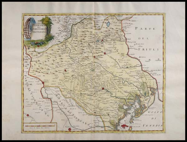 carta geografica antica territorio trevigiano de lisle