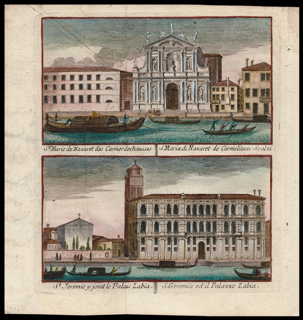 stampa antica chiesa carmelitani scalzi venezia