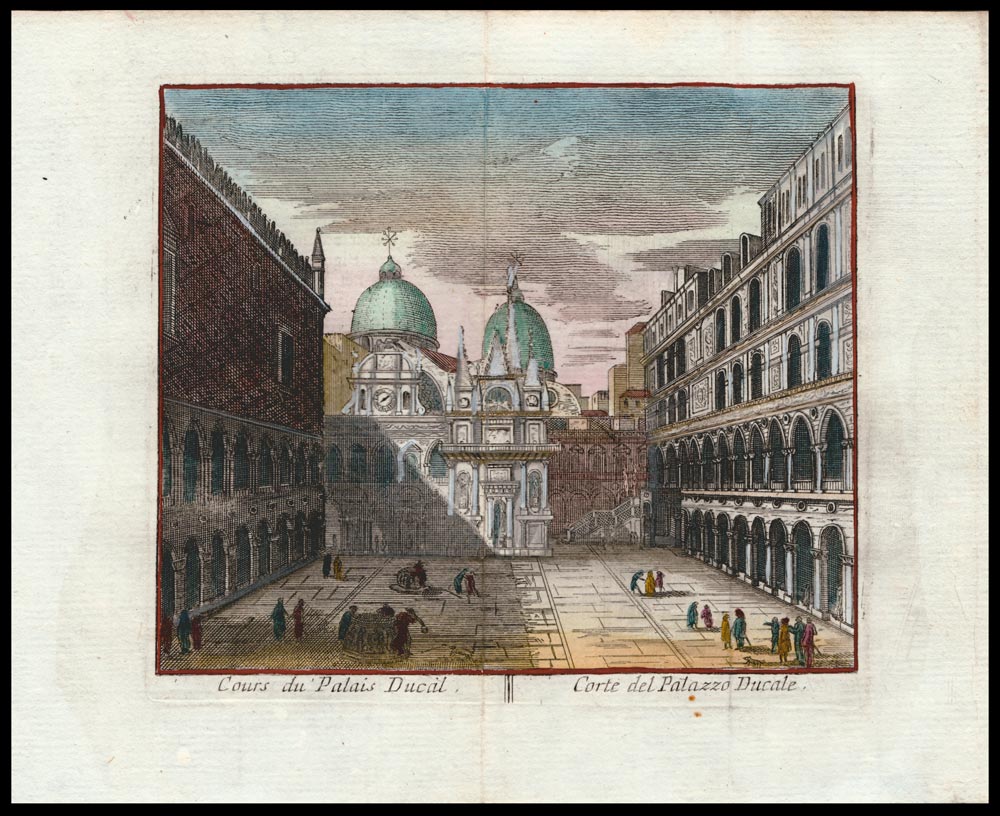 stampa antica corte palazzo ducale venezia