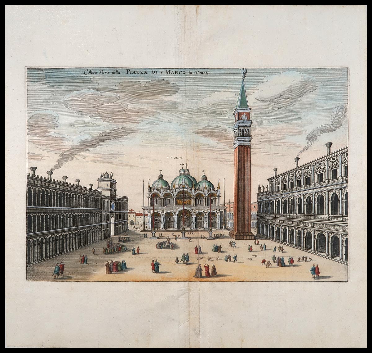 stampa antica piazza marco venetia merian