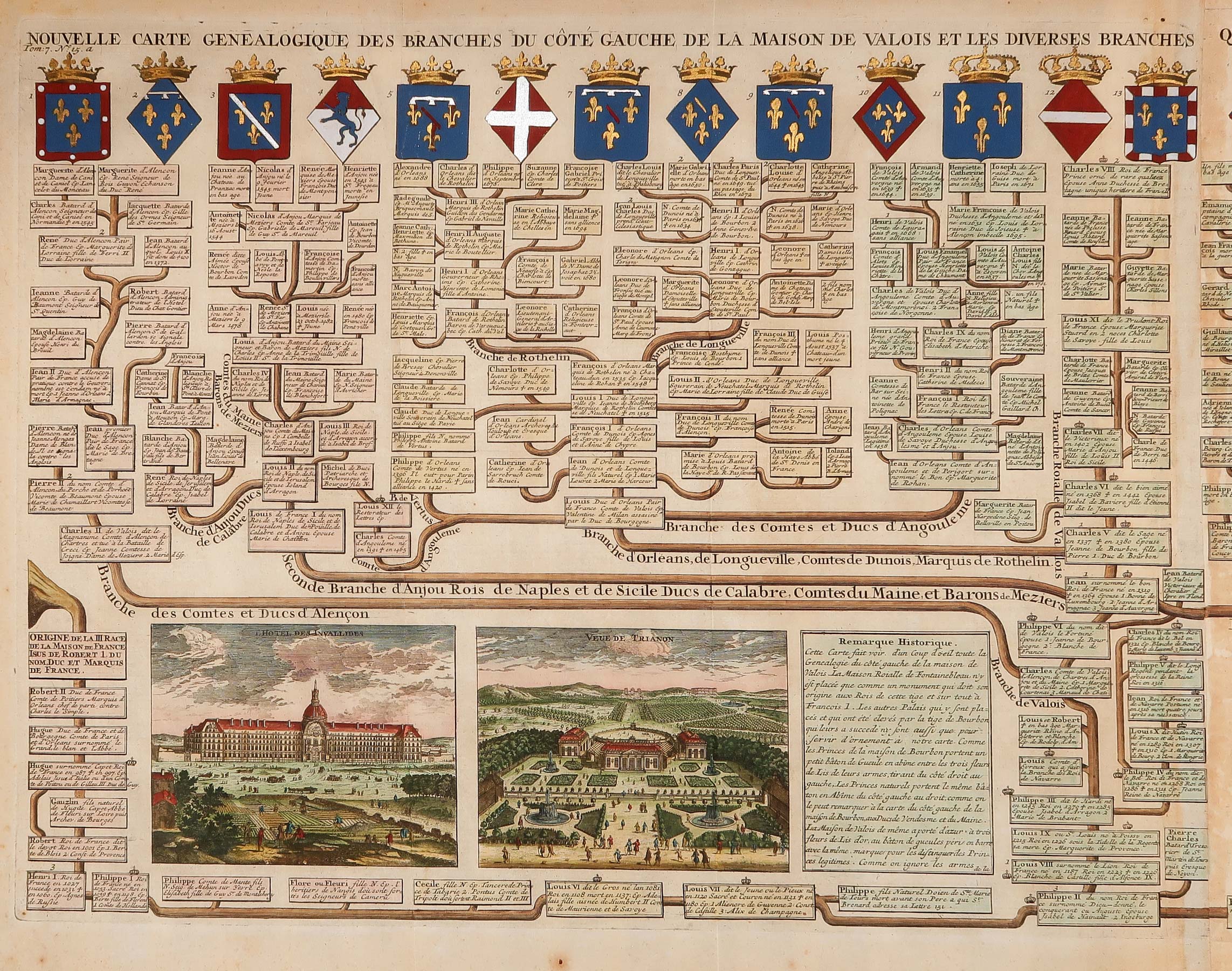 stampa antica albero genealogico valois stampa antica albero genealogico valois chatelain