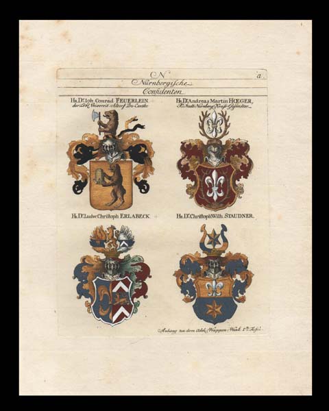stampa antica araldica tedesca