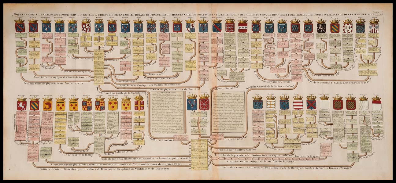 stampa antica famiglia reale francia chatelain