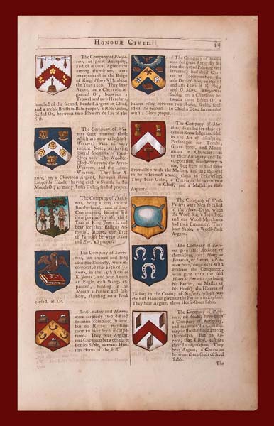 stampa antica araldica inglese