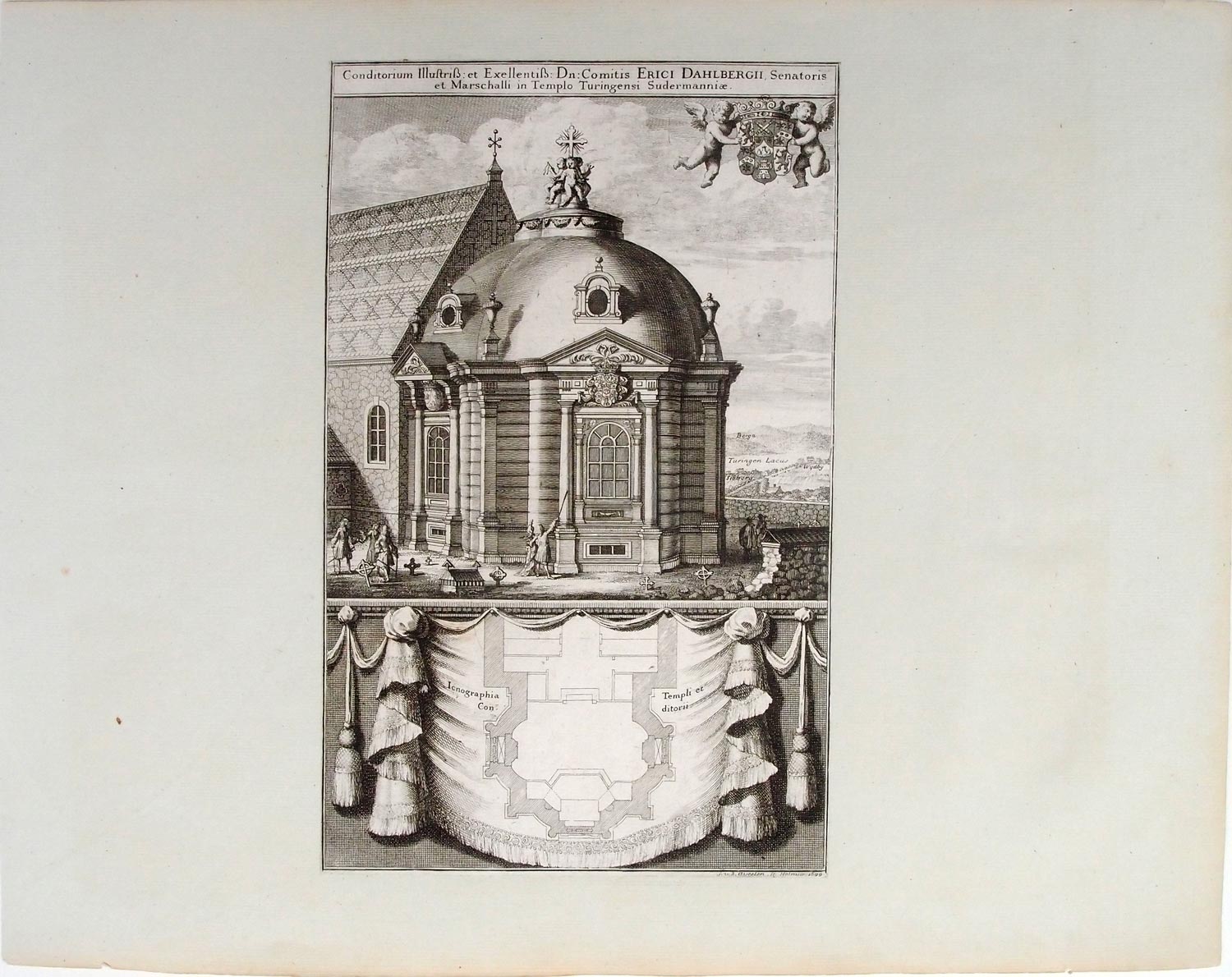 stampa antica architettura cappella
