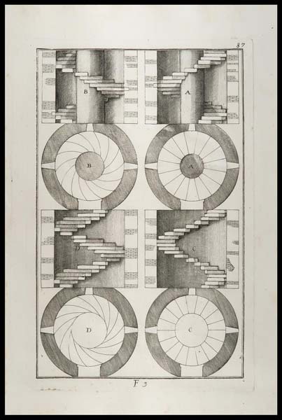 stampa antica scala chiocciola palladio