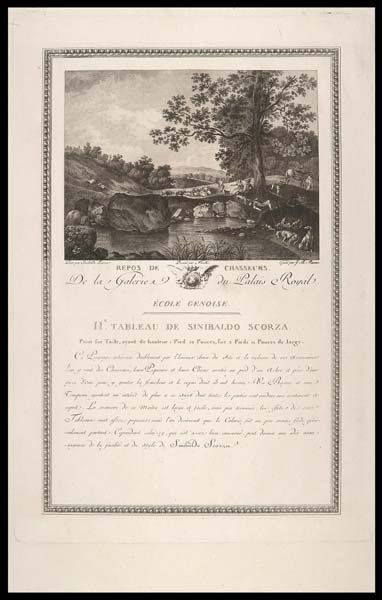 stampa antica repos chasseurs scorza