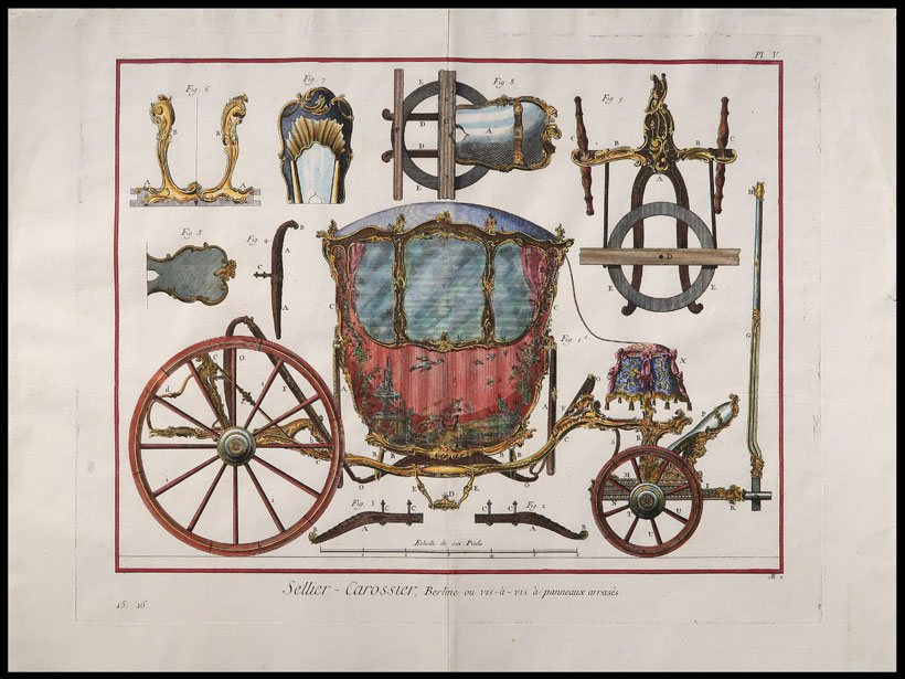 stampa antica carrozza diderot