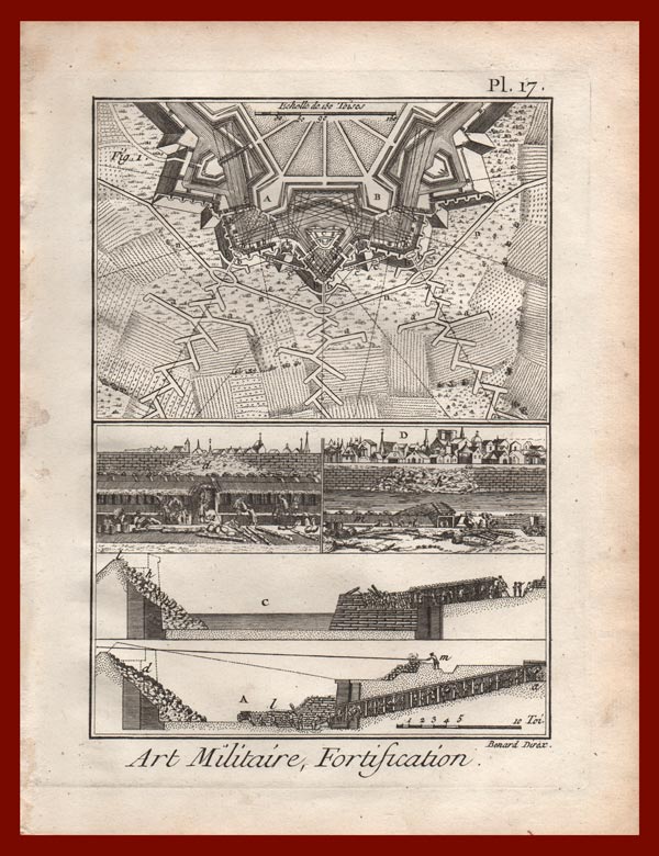stampa antica fortificazioni assedio