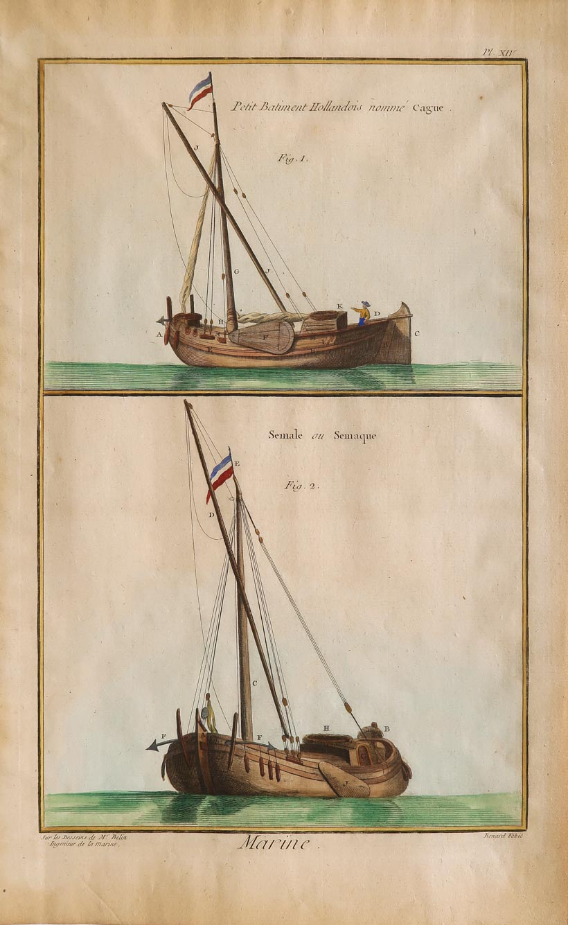 stampa antica battelli