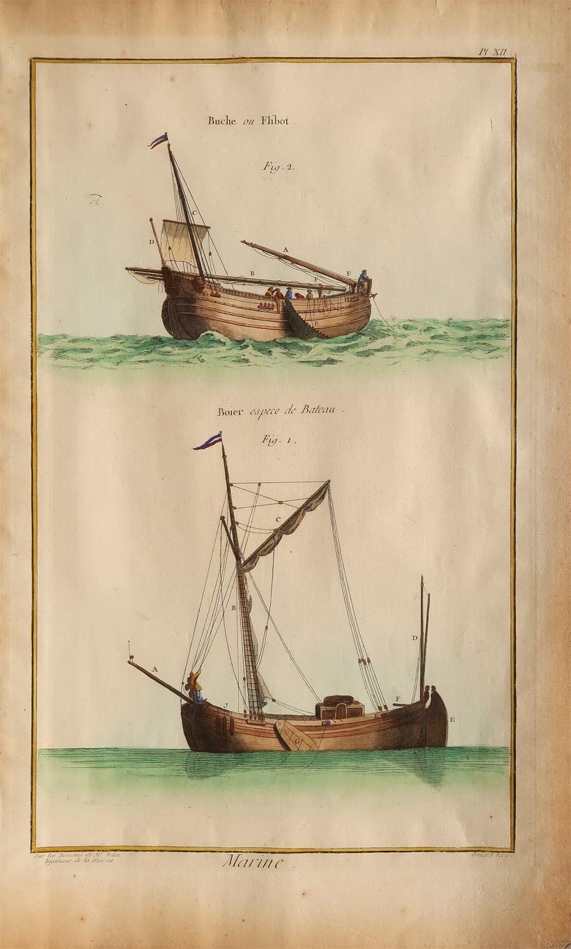 stampa antica battelli