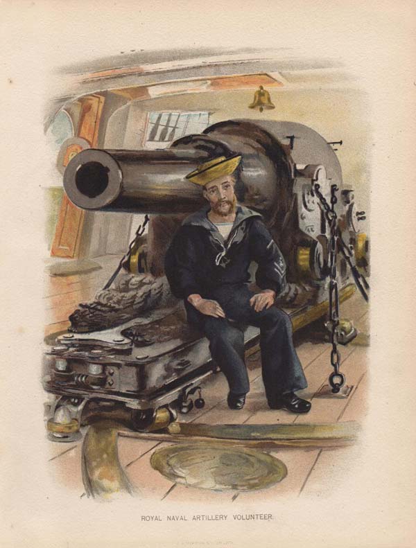 stampa antica marinai artiglieria