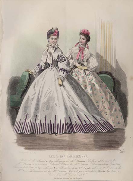 stampa antica modes parisiennes n. 46