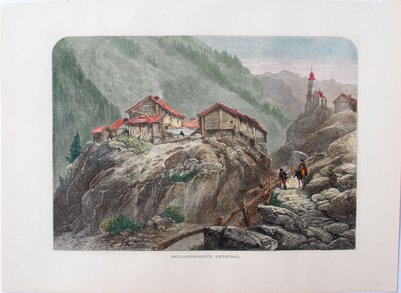 stampa antica montagna