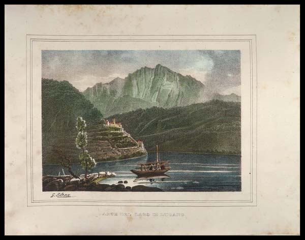 stampa antica lago lugano elena