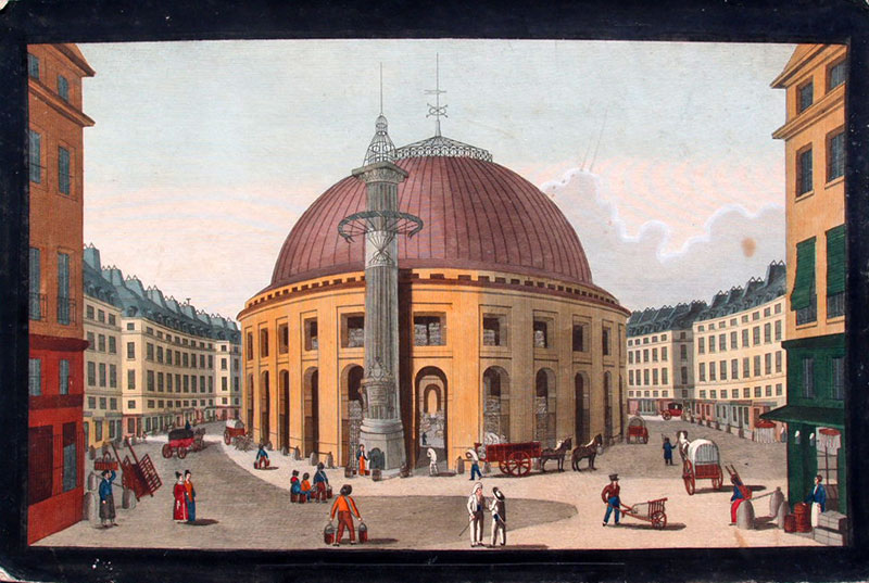 stampa antica paesaggio parigi