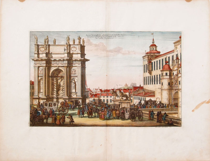 stampa antica arco trionfo dahlbergh