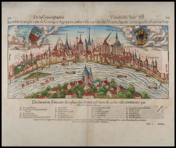 stampa antica colonia cosmographia universalis