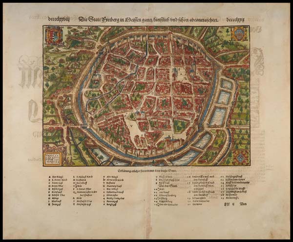 stampa antica freiberg cosmographia universalis