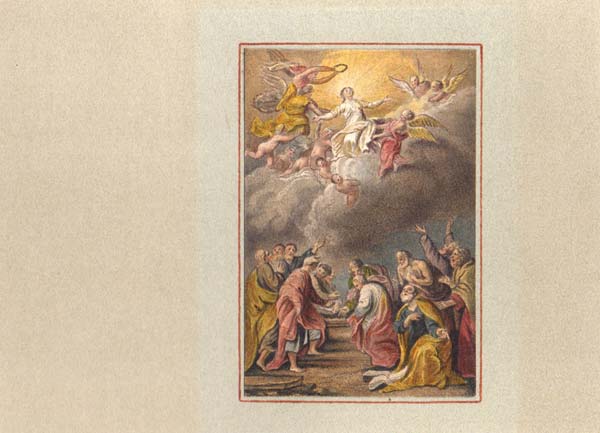 stampa antica assunzione vergine