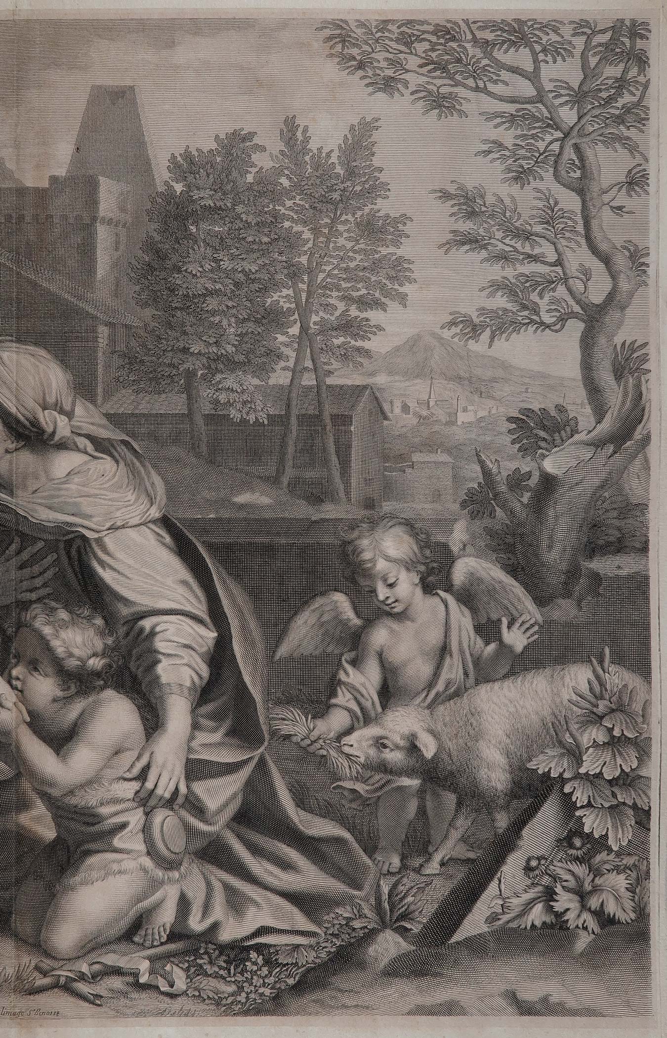 stampa vergine elisabetta bambinello giovannino stampa antica vergine elisabetta bambinello giovannino