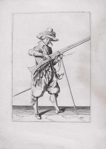 stampa antica soldato de gheyn