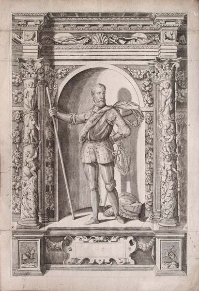 stampa antica ritratto pallavicino sforza