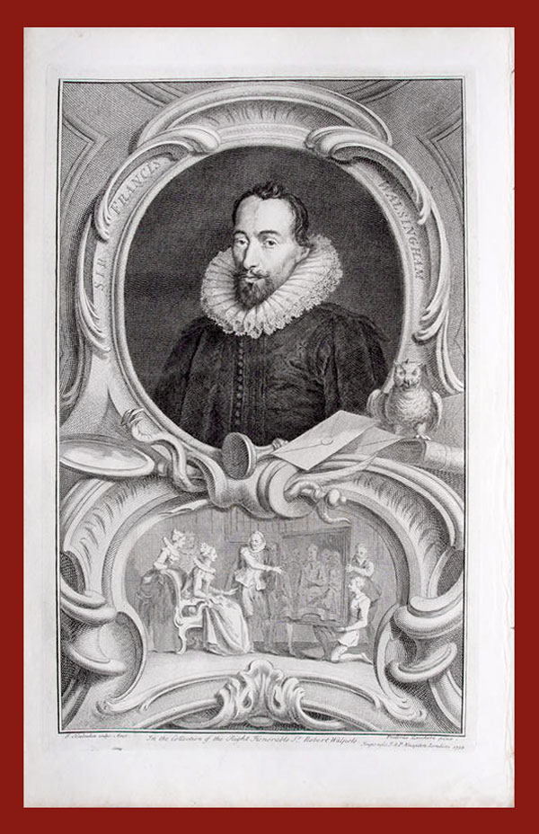 stampa antica ritratto walsingham