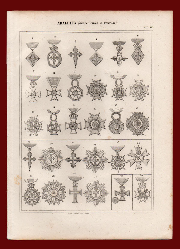 stampa antica medaglie