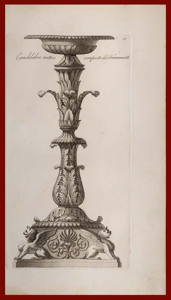 stampa antica candelabro antonini
