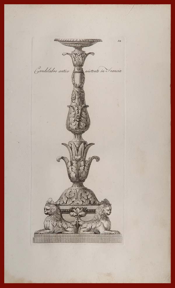 stampa antica candelabro francia antonini