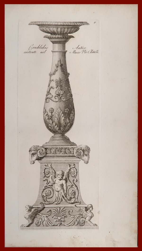 stampa antica candelabro museo clementino antonini