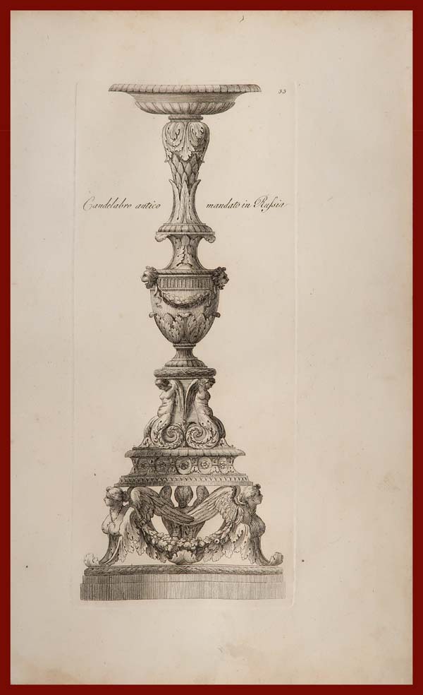 stampa antica candelabro russia antonini