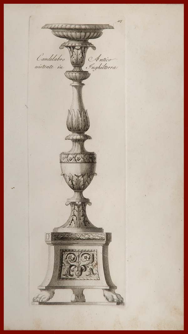 stampa candelabro antico inghilterra antonini