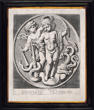 stampa antica con putti putti