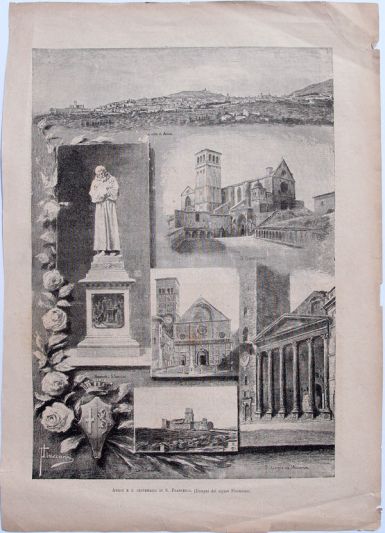 Assisi e il centenario di San Francesco. (Disegni del signor Fiaccarini).