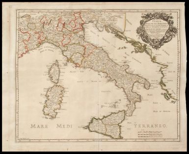 ITALIA divisa ne' suoi Regni, Principati, Ducati