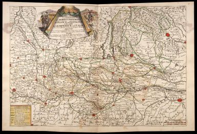 Carte des Marches, contremarches et campemens des armées confederez de France et d'Espagne et de celle de l'Empereur en Italie