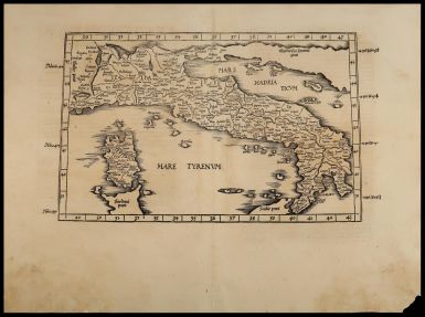 EUROPAE TABULA Sexta continet Italiam & Cyrnum insulam.